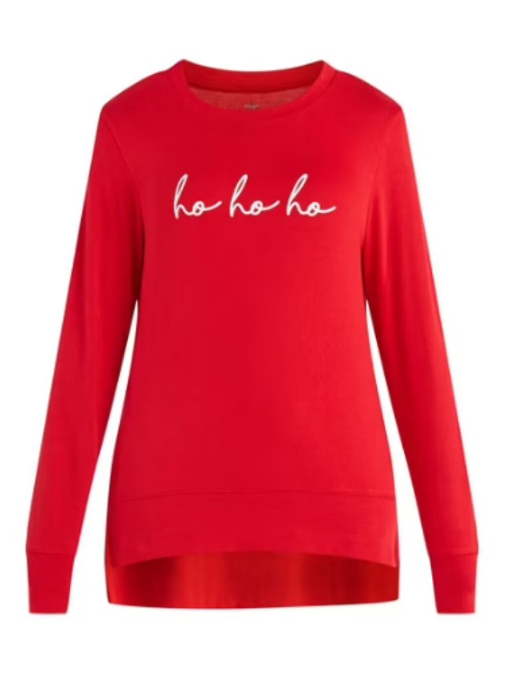 Women's Christmas Three Times Crewneck Hacci Top from Holiday Time, Sizes S-XXXL